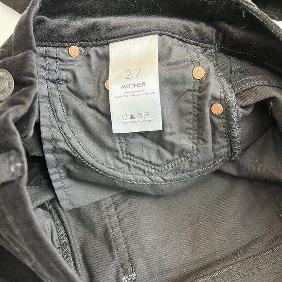 Mother Denim High Waisted Looker Ankle Jeans In Soft Skills 27 Crushed Velvet - Picture 7 of 9